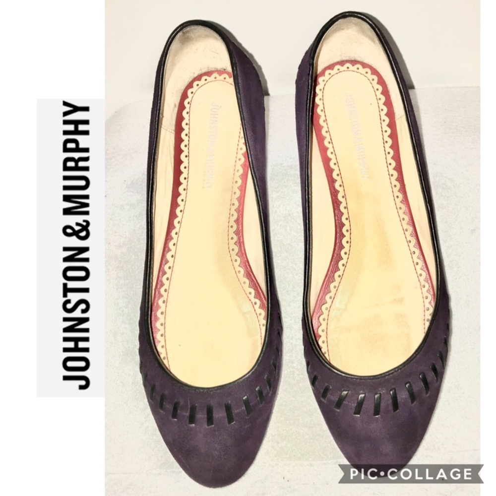Johnston & Murphy Purple Suede Flats..